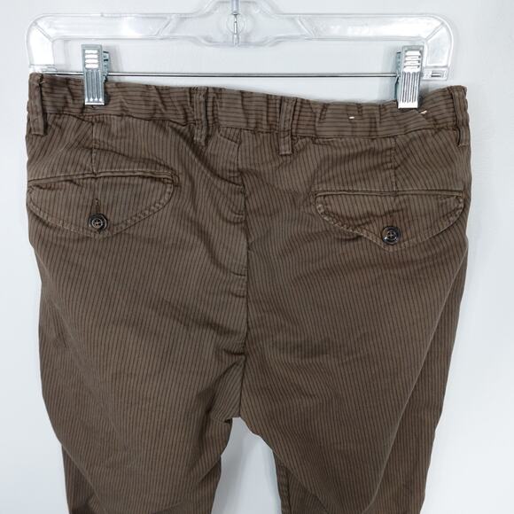 Briglia 1949 BG41 Drawstring Trousers Brown Striped Pant IT46 - Picture 4 of 15